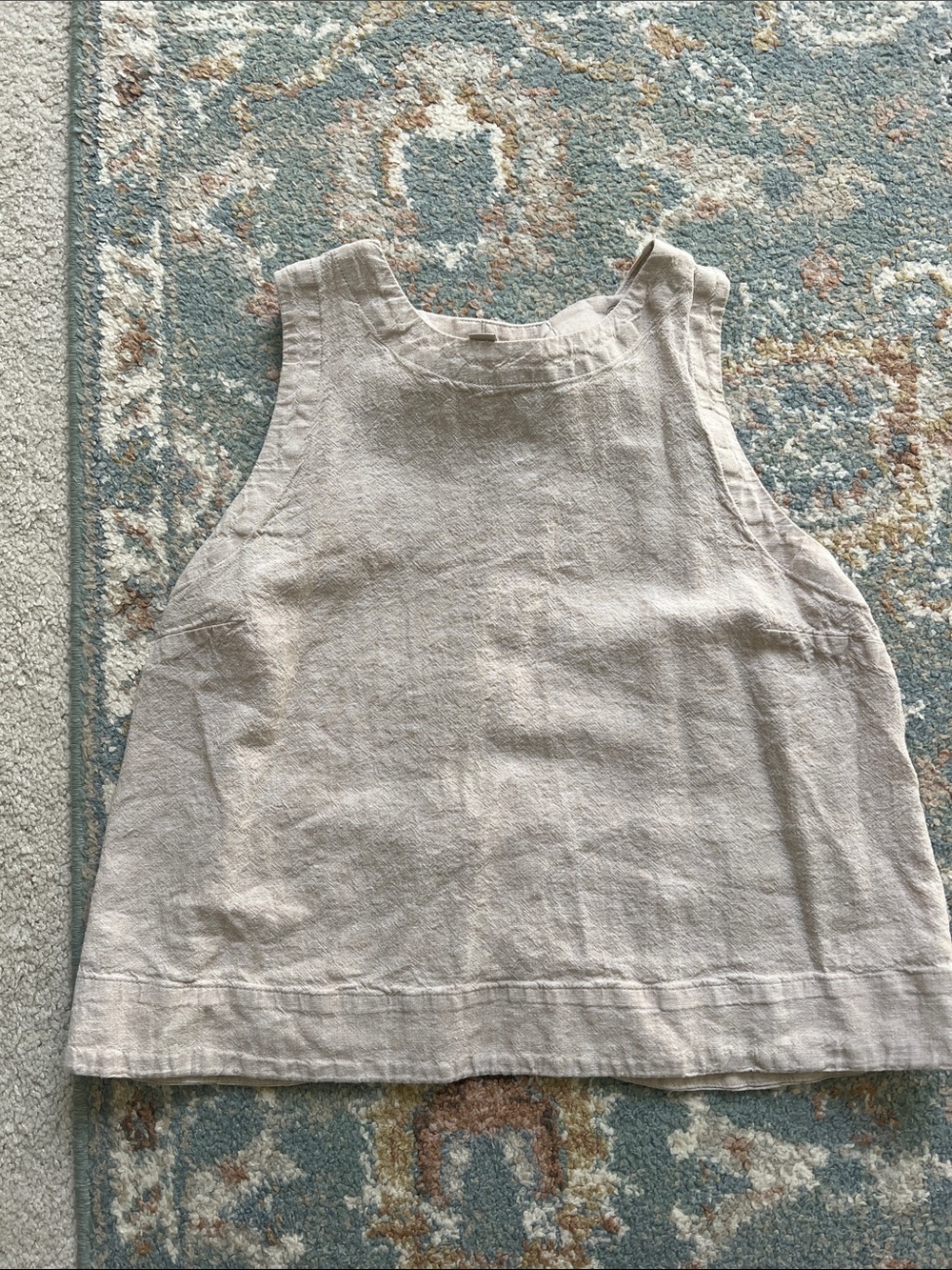 LOFT Kids Sleeveless Linen Tank Top - Neutral Cream
